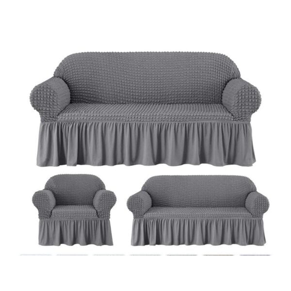 Σετ Καλύμματα Σαλονιού (Τριθέσιο+Διθέσιο+Πολυθρόνα) Γκρι Ανοιχτό
