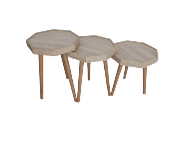 Βοηθητικά Τραπέζια Σαλονιού Σετ 3τεμ Μελαμίνης - Μπεζ Βοηθητικά Τραπέζια Σαλονιού Σετ 3τεμ Μελαμίνης - Μπεζ