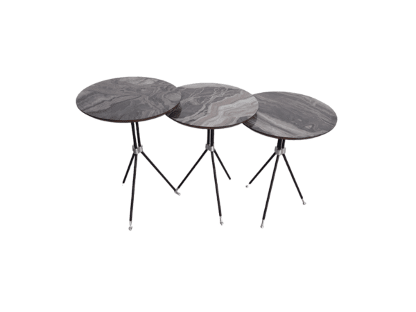 Βοηθητικά Τραπέζια Σαλονιού Σετ 3τεμ Μαρμάρου-Μαύρο Γκρι Βοηθητικά Τραπέζια Σαλονιού Σετ 3τεμ Μαρμάρου-Μαύρο Γκρι