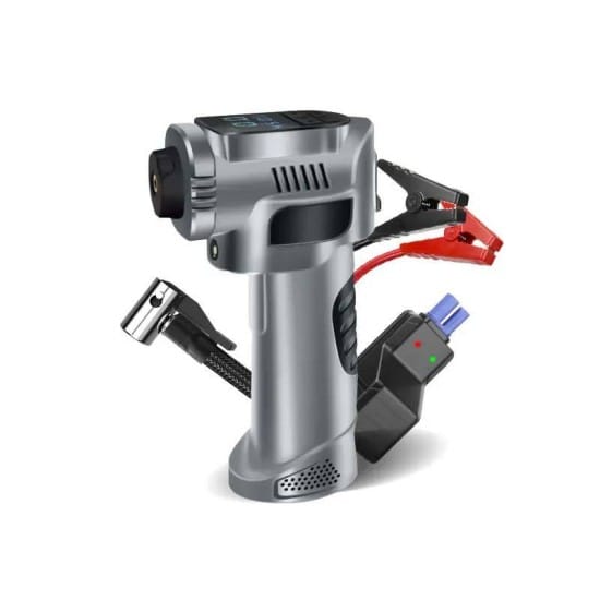 Φορητός συμπιεστής με jump starter digital 4in1 Φορητός συμπιεστής με jump starter digital 4in1
