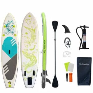 Φουσκωτή Σανίδα SUP με Διπλό Κουπί, Αξεσουάρ και Σακίδιο Μεταφοράς, 320x81x15cm