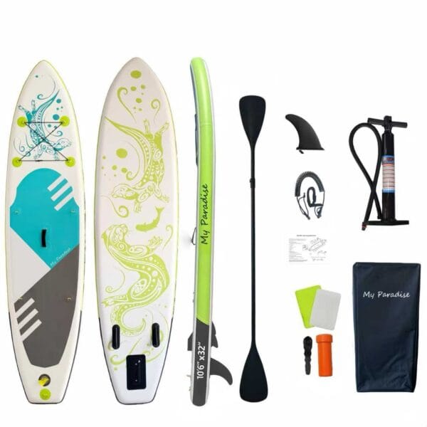 Φουσκωτή Σανίδα SUP με Διπλό Κουπί, Αξεσουάρ και Σακίδιο Μεταφοράς, 320x81x15cm