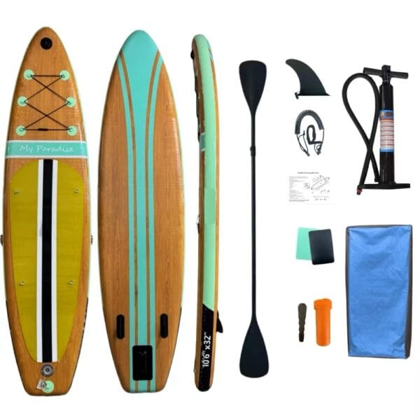 Φουσκωτή Σανίδα SUP με Διπλό Κουπί, Αξεσουάρ και Σακίδιο Μεταφοράς, 320x81x15cm