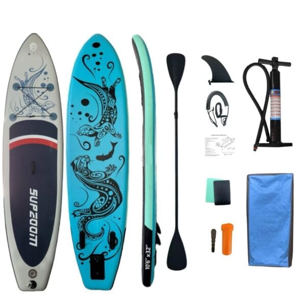 Φουσκωτή Σανίδα SUP με Διπλό Κουπί, Αξεσουάρ και Σακίδιο Μεταφοράς, 320x81x15cm