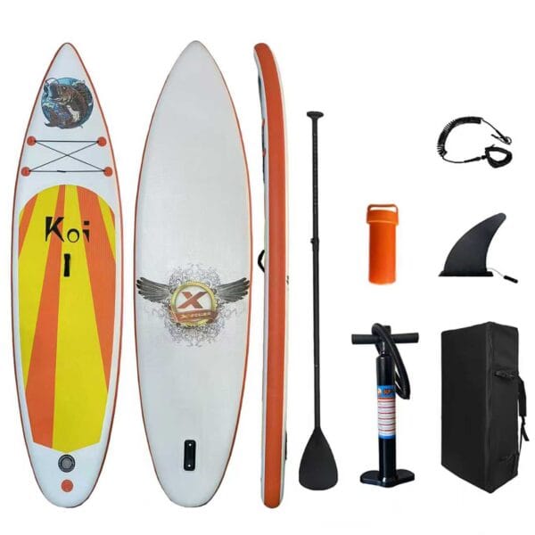 Φουσκωτή Σανίδα SUP με Διπλό Κουπί, Αξεσουάρ και Σακίδιο Μεταφοράς, 320x80x15cm