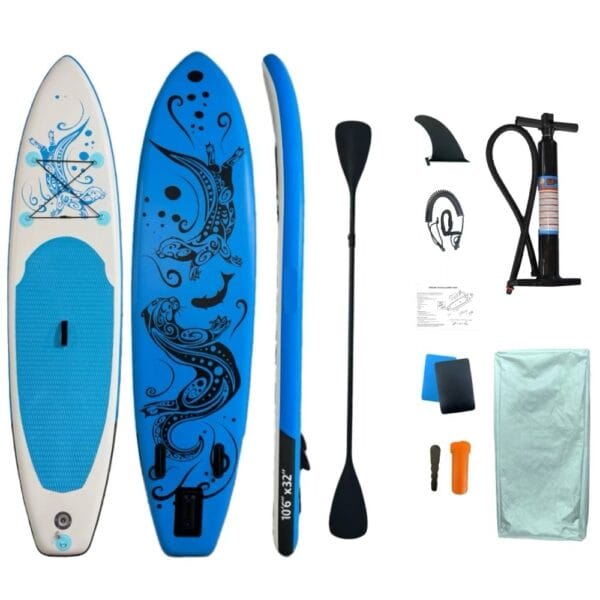 Φουσκωτή Σανίδα SUP με Διπλό Κουπί, Αξεσουάρ και Σακίδιο Μεταφοράς, 320x81x15cm