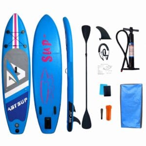 Φουσκωτή Σανίδα SUP με Διπλό Κουπί, Αξεσουάρ και Σακίδιο Μεταφοράς, 320x81x15cm