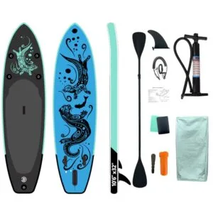 Φουσκωτή Σανίδα SUP με Διπλό Κουπί, Αξεσουάρ και Σακίδιο Μεταφοράς, 320x81x15cm